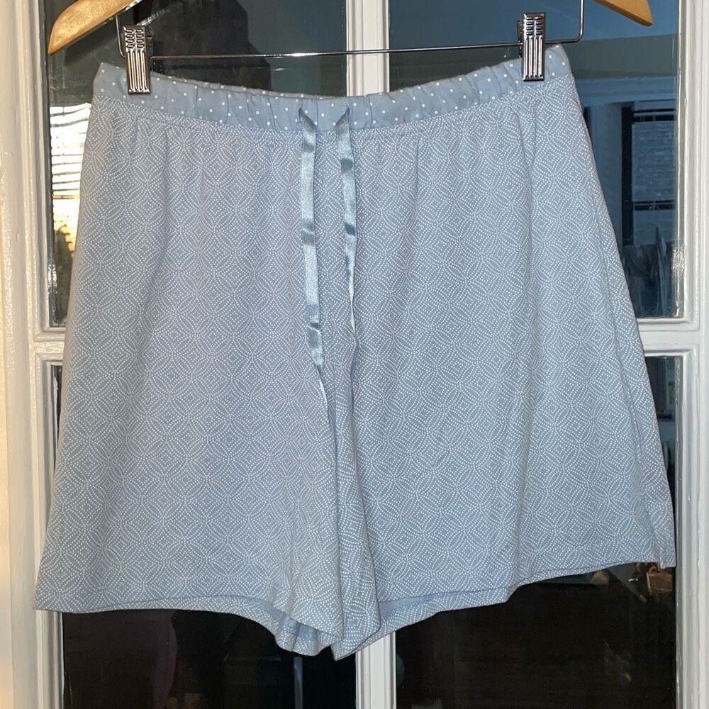 Croft & barrow intimate light blue pj pajama shorts paisley polka dot size small